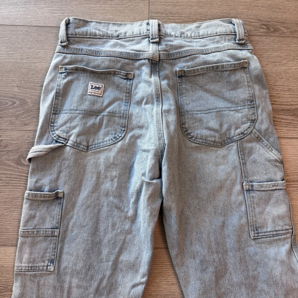 Lee Workwear Mens Carpenter Jeans Light Wash Loose Fit Skater Y2K 30x32 EUC